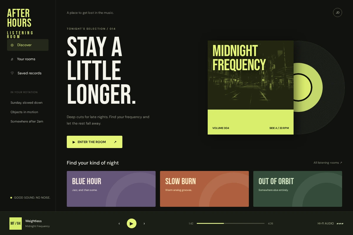 Afterhours: Less scrolling. More listening.