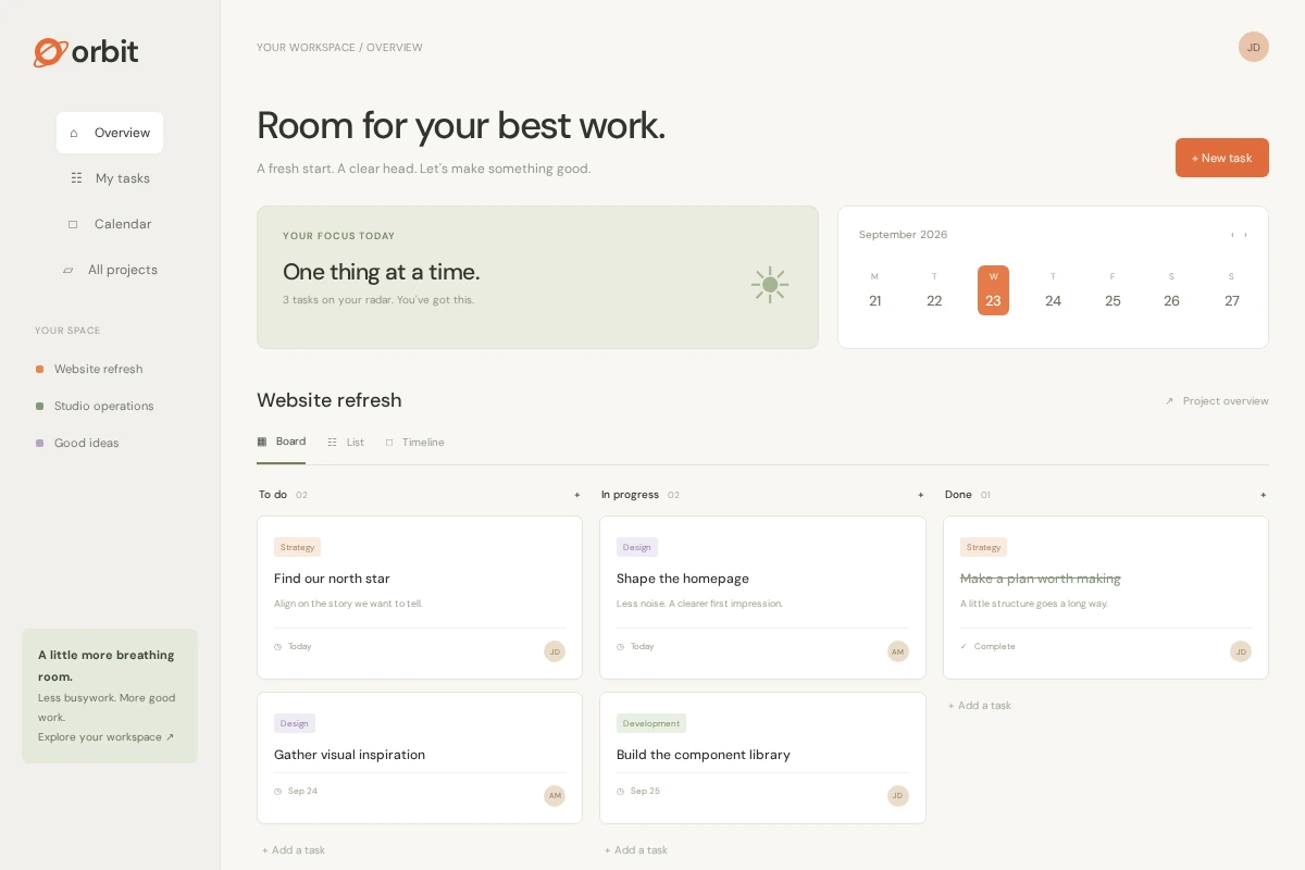 Orbit: A little room for a clearer week.