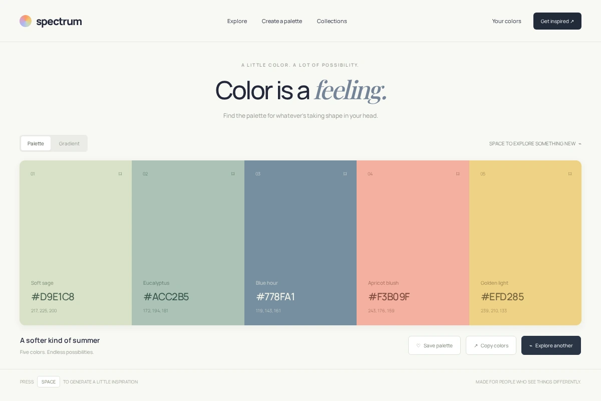 Spectrum: Find the colors you didn’t know you needed.